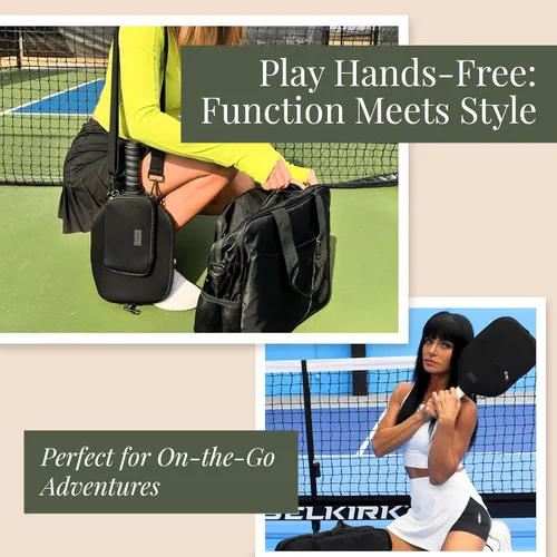 Vista 5 de Posh Pickler Bolsa de pickleball 3 en 1 para mujeres y hombres, bolsa de mano, bandolera y mochila, diseño convertible, se adapta a hasta 2 paletas