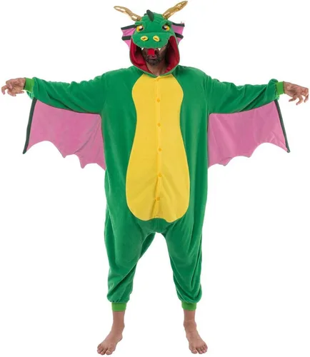 Vista 2 de Spooktacular Creations Halloween Dragon Unisex Costume, Adult Animal Costume Halloween Party