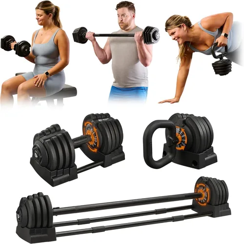 Vista 11 de Lifepro Adjustable Dumbbells Set – Quick Adjustment, Anti Slip Handle – Space Saving & Strength Training Weights for Home Gym Exercise & Fitness