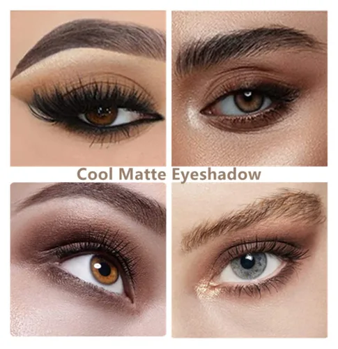 Vista 3 de Go Ho Paleta de sombra de ojos de 10 colores, paleta de sombra de ojos mate para mujeres mayores, tonos mezclables altamente pigmentados, paleta