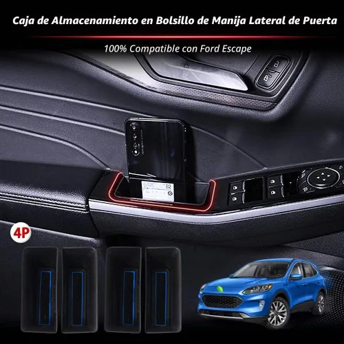 Vista 2 de Autorder Ajuste personalizado para caja de almacenamiento lateral de puerta, Ford Escape 2020 2021 2022 2023 accesorios con asa de bolsillo