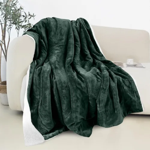 Vista 42 de Elegant Comfort - Manta reversible y ultra suave de franela con forro polar - Manta de sherpa navideña de invierno - Ligera, suave y acogedora