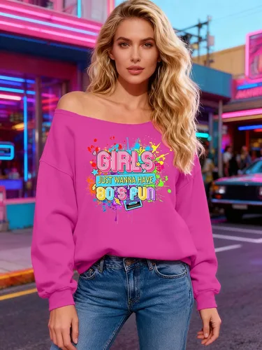 Vista 4 de Women's Off Shoulder Sweatshirt