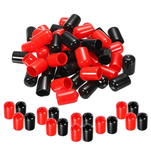 Vista 12 de MECCANIXITY 50 unids tapas de goma Surtido de 0.079 in PVC vinilo tornillo rosca protector para tornillo tornillo negro rojo