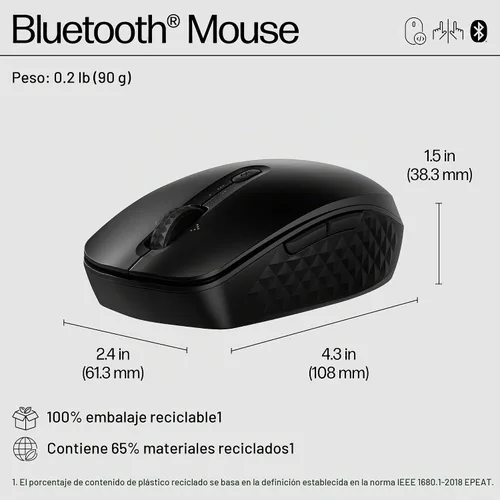Vista 7 de HP Ratón Bluetooth Programable 420 – Bluetooth con Emparejamiento Rápido a 3 Multidispositivos, Batería de 2 Años, 4K DPI, Clics Silenciosos