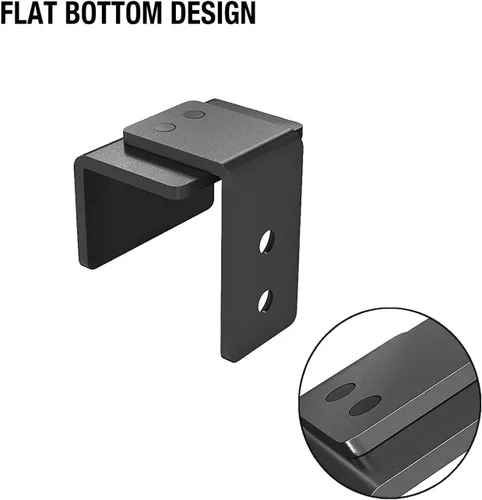 Vista 3 de JUBEST Guía de piso negro mate para montaje en pared, herrajes para puertas corredizas de granero de hasta 1-3/8 pulgadas de ancho y 1-1/4 pulgadas