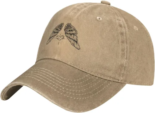 Vista 13 de Gorra de béisbol con alas de ángel y corazón para hombres y mujeres, gorras de camionero de algodón, gorra ajustable para papá Negro