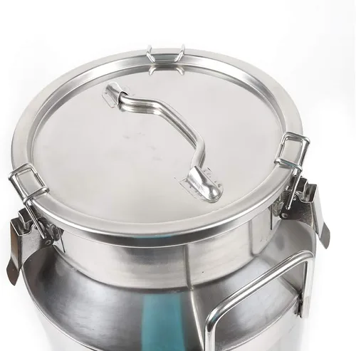Vista 2 de Lata de leche de acero inoxidable de 5 galones de 20 litros, olla para lácteos con tapa sellada, cubo resistente 304, recipiente de almacenamiento
