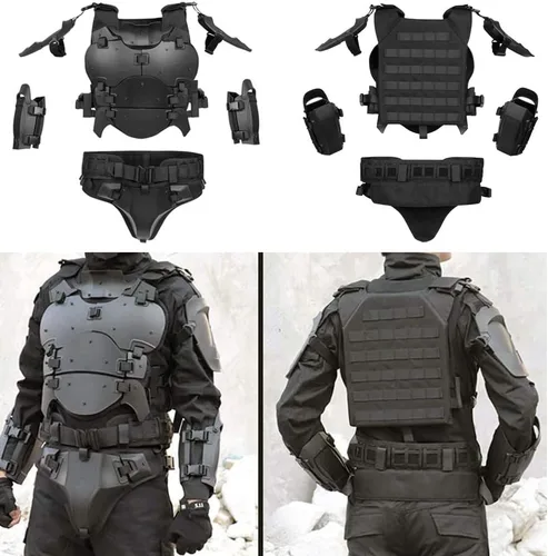 Vista 2 de Chaleco de armadura de Airsoft, chaleco de armadura, ajustable, táctico Molle, juego de protector de pecho, equipo de combate de paintball, disfraz