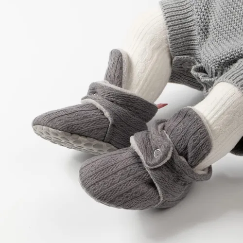 Vista 87 de Botines de forro polar para bebés, niños y niñas, pantuflas antideslizantes con agarre suave, zapatos de calcetín para recién nacidos, cuna