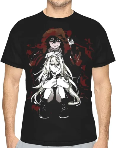Vista 6 de Anime Angels-of-Death T-Shirt Man's Fashion Round Neck Cotton T-Shirts Summer Short Sleeve Tee