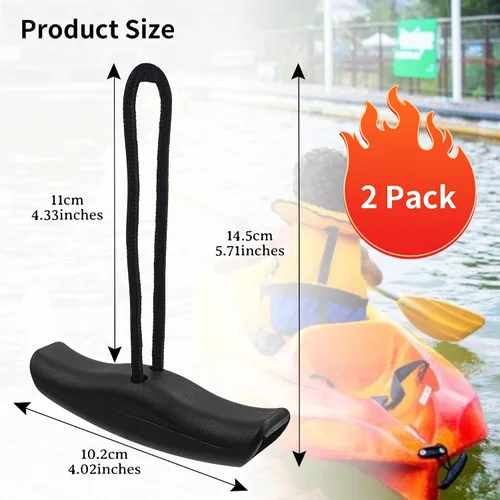 Vista 2 de Kayak Handles, Canoe Carry Handles Replacement with Cord & Pad Eyes, Kayak Accessories