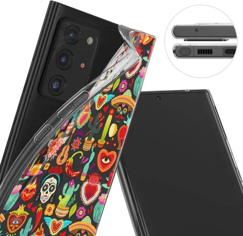 Vista 2 de Funda de teléfono compatible con Samsung Galaxy S25 S24 S23 Ultra S22 Plus S21 FE S20 Note 20 Flexible a prueba de golpes Día de los Muertos