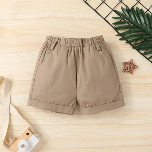 Vista 21 de JEELLIGULAR Conjunto de ropa de verano para bebé niño de manga corta con botones y pantalones cortos, trajes casuales para caballeros de 1 a 6 años