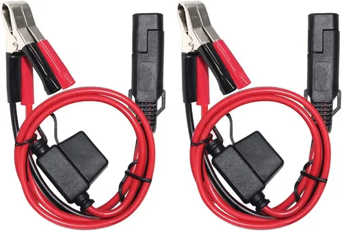 Vista 8 de Paquete de 3: Clip de cocodrilo de batería de 1.5 pies y 12 V a SAE 2 pines, cable de desconexión rápida SAE a cable de abrazadera de batería