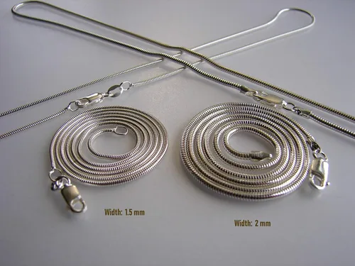 Vista 3 de BEEZZY BEEDZ Collar flexible de plata de ley 925 con cadena de serpiente de plata maciza redonda