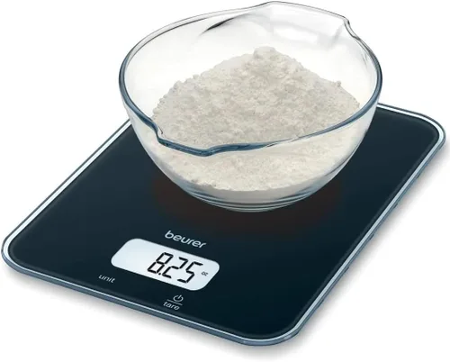 Vista 8 de Beurer KS34 - Báscula digital de cocina, báscula precisa para alimentos y gramos, capacidad de 33 libras, plataforma de pesaje XL para preparación
