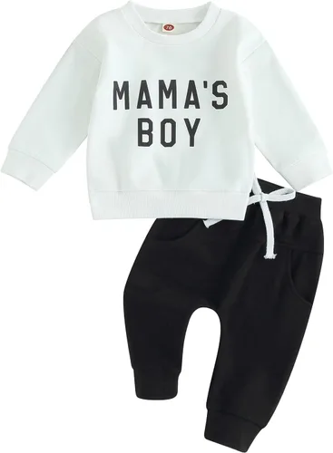 Vista 8 de Ropa de otoño e invierno para bebé niño pequeño, sudadera con cuello redondo y pantalones deportivos