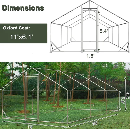 Vista 3 de Jaula de metal grande de alambre galvanizado hexagonal sumergida de plástico, con cubierta extraíble impermeable y anti-ultravioleta, cubierta