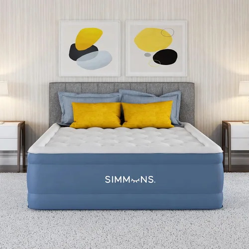 Vista 10 de Simmons Rest Aire Colchón cama de aire con bomba lateral incorporada y cubierta de terciopelo suave: Queen