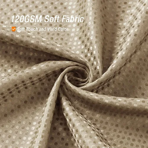 Vista 2 de Gibelle Cortina de Ducha Pequeña para Cabina 36 x 72 pulgadas, Cortina de Ducha de Tela Texturizada de Tejido Gofre Medio Estrecho para Baño, Beige