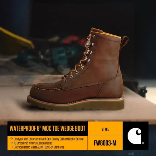 Vista 4 de Carhartt Botas de cuña impermeables de 8 pulgadas para hombre