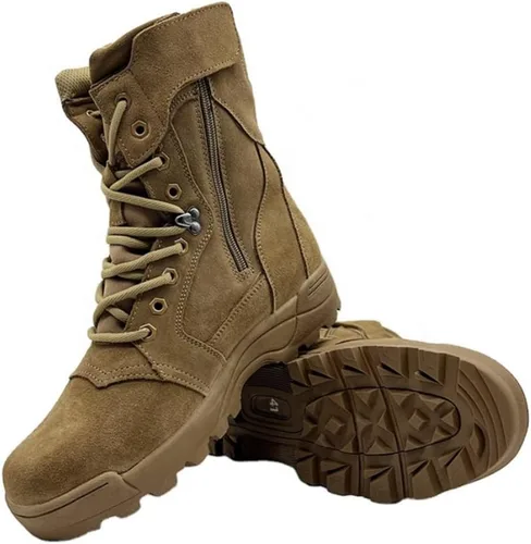 Vista 5 de Botas tácticas militares para hombre, ligeras, duraderas, antideslizantes, botas de trabajo, botas de desierto
