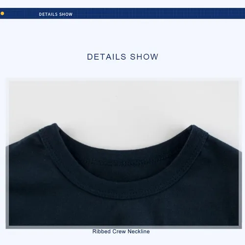 Vista 4 de Camisetas de manga corta de algodón para niños pequeños, camisetas de manga corta, con cuello redondo para verano