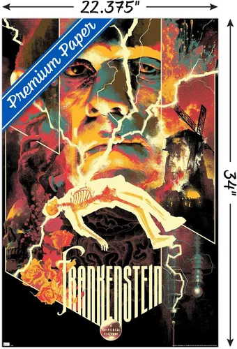 Vista 3 de Trends International Frankenstein - Póster de collage de pared, 22.375 x 34 pulgadas, versión premium sin marco