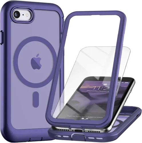 Vista 54 de Funda magnética para iPhone SE 3ª y 2ª [protector de pantalla] [compatible con MagSafe] [protección contra caídas de grado militar]