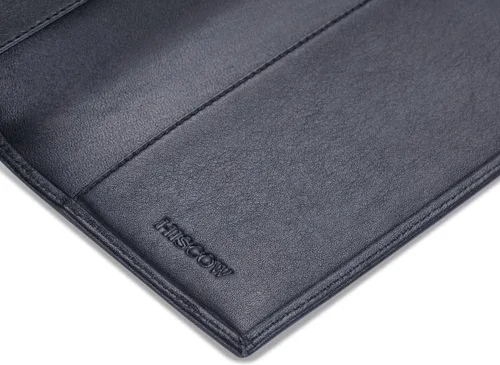 Vista 4 de HISCOW Funda minimalista para chequera, cuero de grano completo