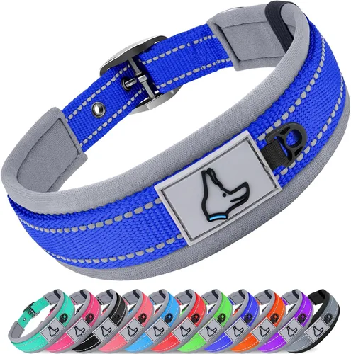 Vista 13 de Joytale Collar para perros pequeños, de neopreno acolchado y ajustable, collares para mascotas reflectantes, anchos y resistentes, con hebilla