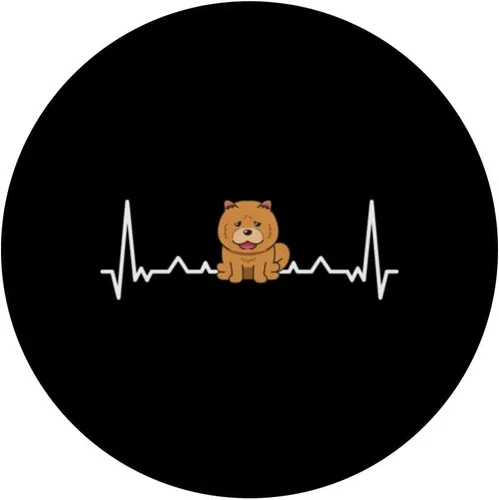 Vista 3 de Chow Chow Heartbeat Funny Chow Chow Dog Lover PopSockets Standard PopGrip
