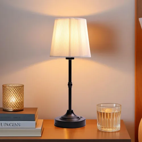 Vista 5 de Lámpara de Mesa Recargable Inalámbrica, Luz Cálida de Escritorio, Lámparas Táctiles Inalámbricas con Brillo Regulable Sin Escalones y Pantalla