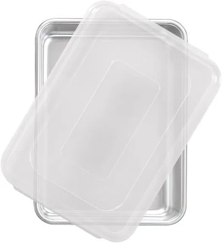 Vista 8 de Nordic Ware Pan de torta rectangular comercial de aluminio natural