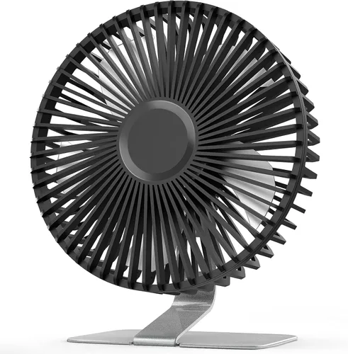 Vista 10 de SLENPET Ventilador de escritorio pequeño USB de 6 pulgadas, 4 velocidades, ultra silencioso, ajuste de 90° para una mejor refrigeración, mini Negro