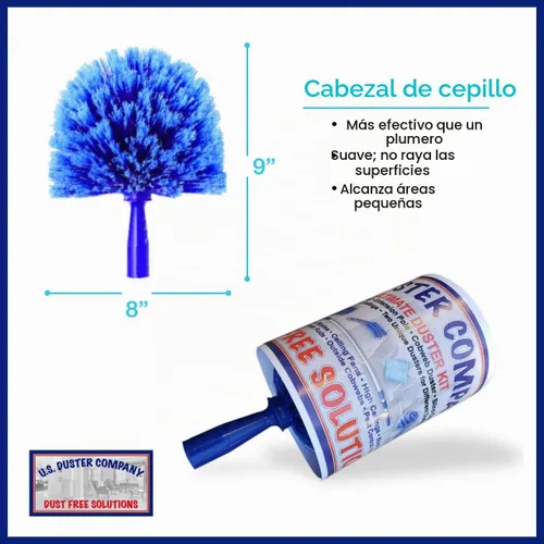 Vista 8 de Plumero de telaraña con poste de extensión, ventilador de techo de microfibra de tamaño grande, extensible de 20 pies de alcance, poste telescópico