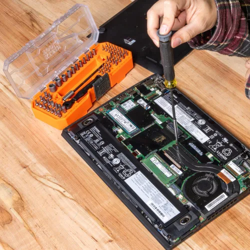 Vista 6 de Klein Tools 32787 Juego de destornilladores de precisión con micro-trinquete de 64 piezas con estuche modular, magnético, precisión, puntas estándar