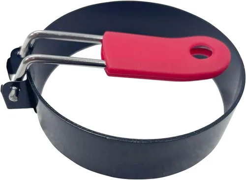 Vista 6 de 2 anillos de huevo, molde redondo de acero inoxidable de 3 pulgadas para magdalenas inglesas, molde antiadherente para panqueques con cepillo