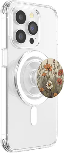 Vista 3 de Bonito diseño botánico de flores silvestres con patrón vintage PopSockets MagSafe PopGrip para iPhone