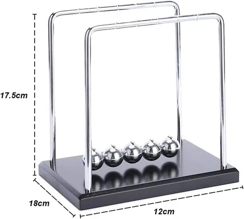 Vista 2 de MansWill Newton's Cradle, bola de equilibrio para decoración de escritorio, base de madera, bola oscilante de ciencia, rompecabezas de juguete