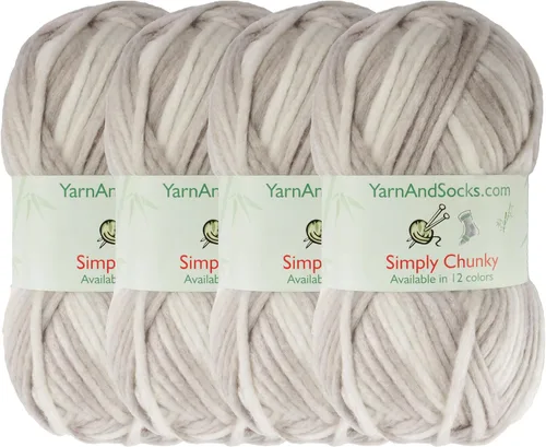 Vista 51 de JubileeYarn Halo Fables Yarn - 100g/Skein Bulky Polyester - North Wind Sun - 2 Skeins