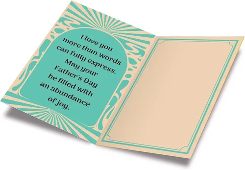 Vista 2 de Prime Greetings Tarjeta del día del padre para hijo, hecha en Estados Unidos, ecológica, tarjeta gruesa con sobre de primera calidad de 5 x 7.75