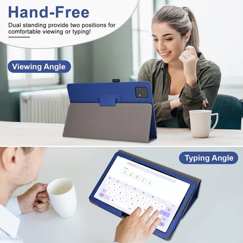 Vista 2 de Caweet Funda para tablet T-Mobile Revvl Tab 5G - Funda protectora de cuero de primera calidad con función de apagado y encendido automático