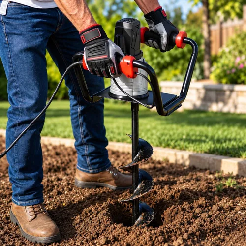 Vista 2 de XtremepowerUS 1500W Post Hole Digger Earth Auger Hole Digger Electric Auger Herramientas de excavación Auger con 6 "Digging Auger Bit Set