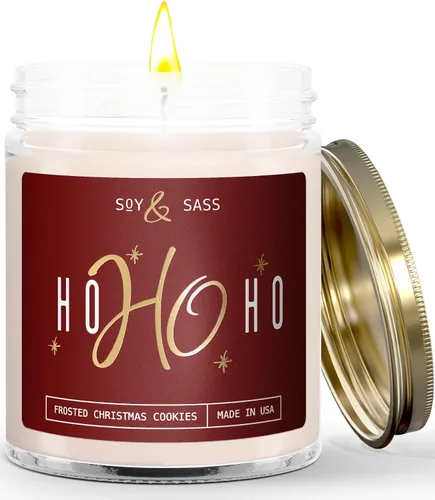 Vista 12 de Vela de canela, velas de otoño, velas de Navidad, vela de soja perfumada de otoño 'Cinnamon Rolls' para el hogar, tarro reutilizable de 9 onzas, 50