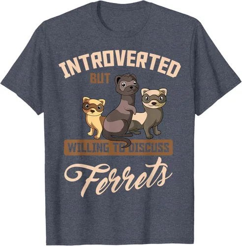 Vista 107 de Camiseta para amantes de los animales de los hurones, Negro, S