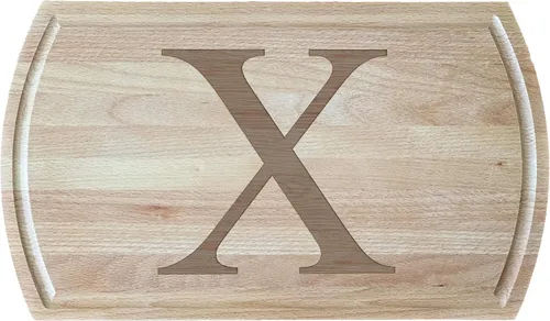 Vista 25 de Tabla de cortar de haya blanca grabada con elegante inicial, perfecta para cocinas sofisticadas del hogar y chefs profesionales