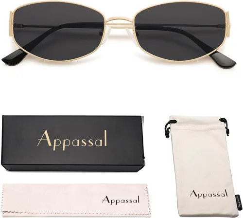 Vista 5 de Gafas de sol ovaladas retro para mujeres y hombres Hexagonal Rectángulo Metal Marco Gafas de sol AP3625