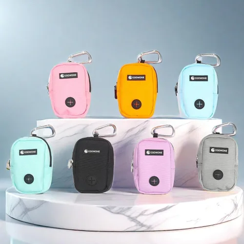 Vista 8 de Bolsa de golosinas para perros, soporte para bolsas de excrementos de perro para correas, contenedor de aperitivos para mascotas con bolsa